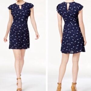 Maison Jules Horses Horseshoes Singapore Navy Blue Mini Dress Sz XXL NWT